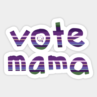 Lavender Stripes Vote Mama Sticker